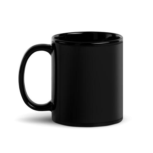 Black- RAW BASIC TEXT- Glossy Mug