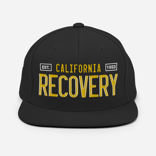 CALI RECOVERY License Plate- (Embroidered) Snapback Hat