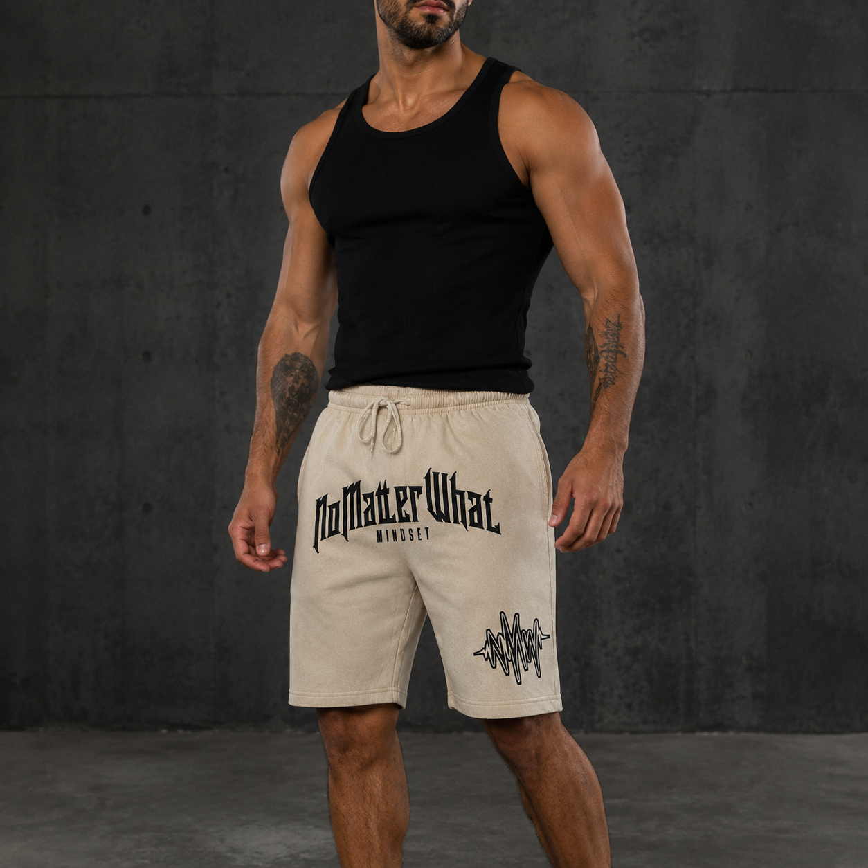 NoMatterWhat Mindset Acid Wash Shorts