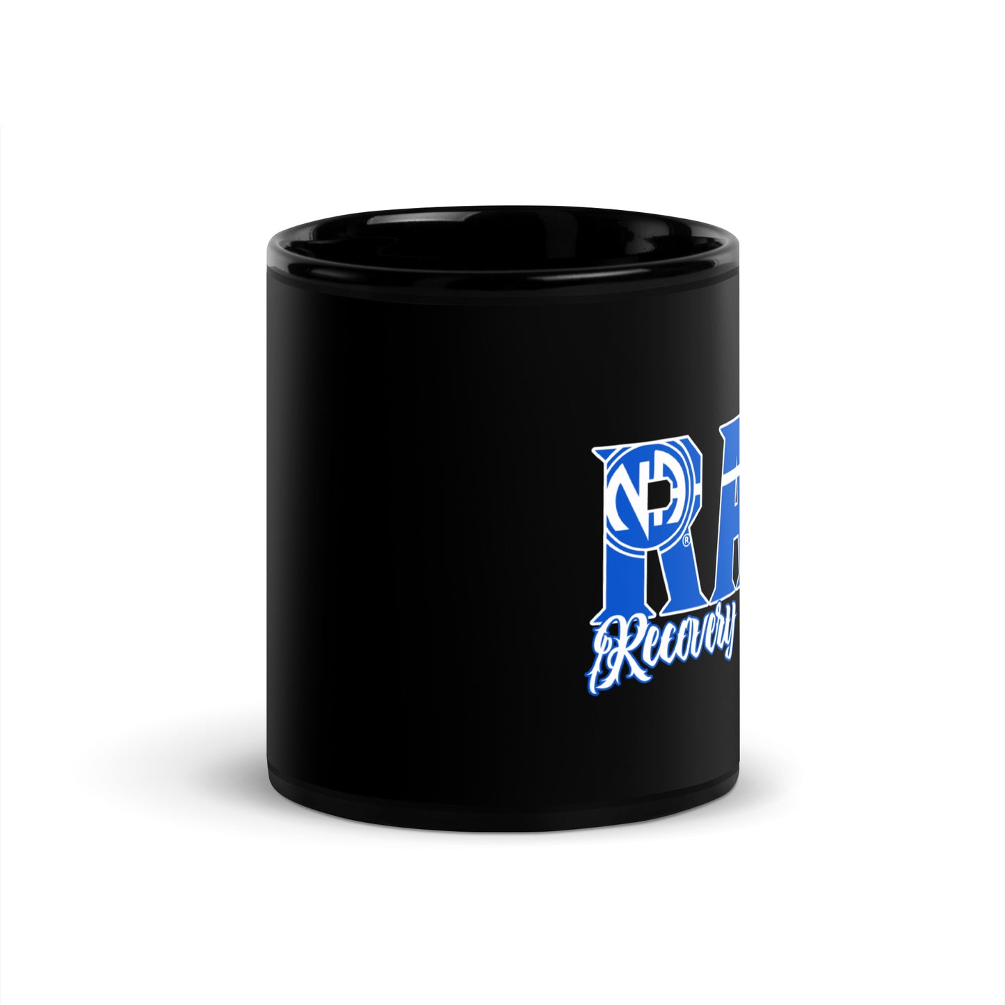 Black- RAW BASIC TEXT- Glossy Mug