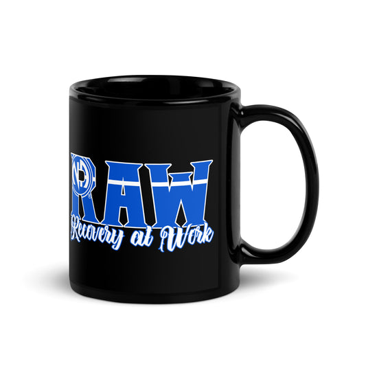 Black- RAW BASIC TEXT- Glossy Mug