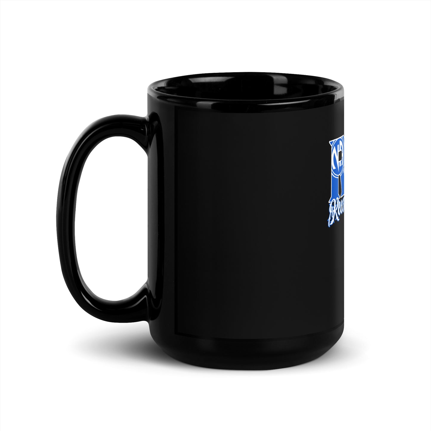 Black- RAW BASIC TEXT- Glossy Mug