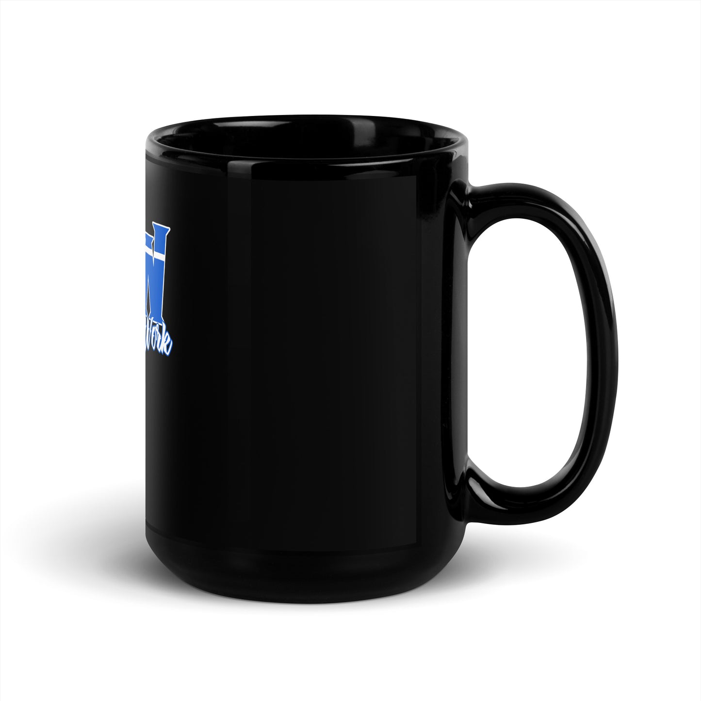 Black- RAW BASIC TEXT- Glossy Mug