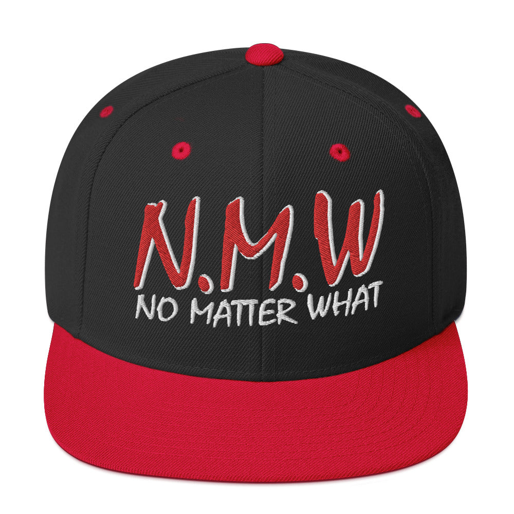 N.M.W ORIGINAL LOGO (Embroidered Red/white) Snapback Hat