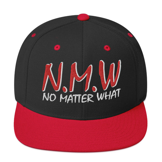 N.M.W ORIGINAL LOGO (Embroidered Red/white) Snapback Hat