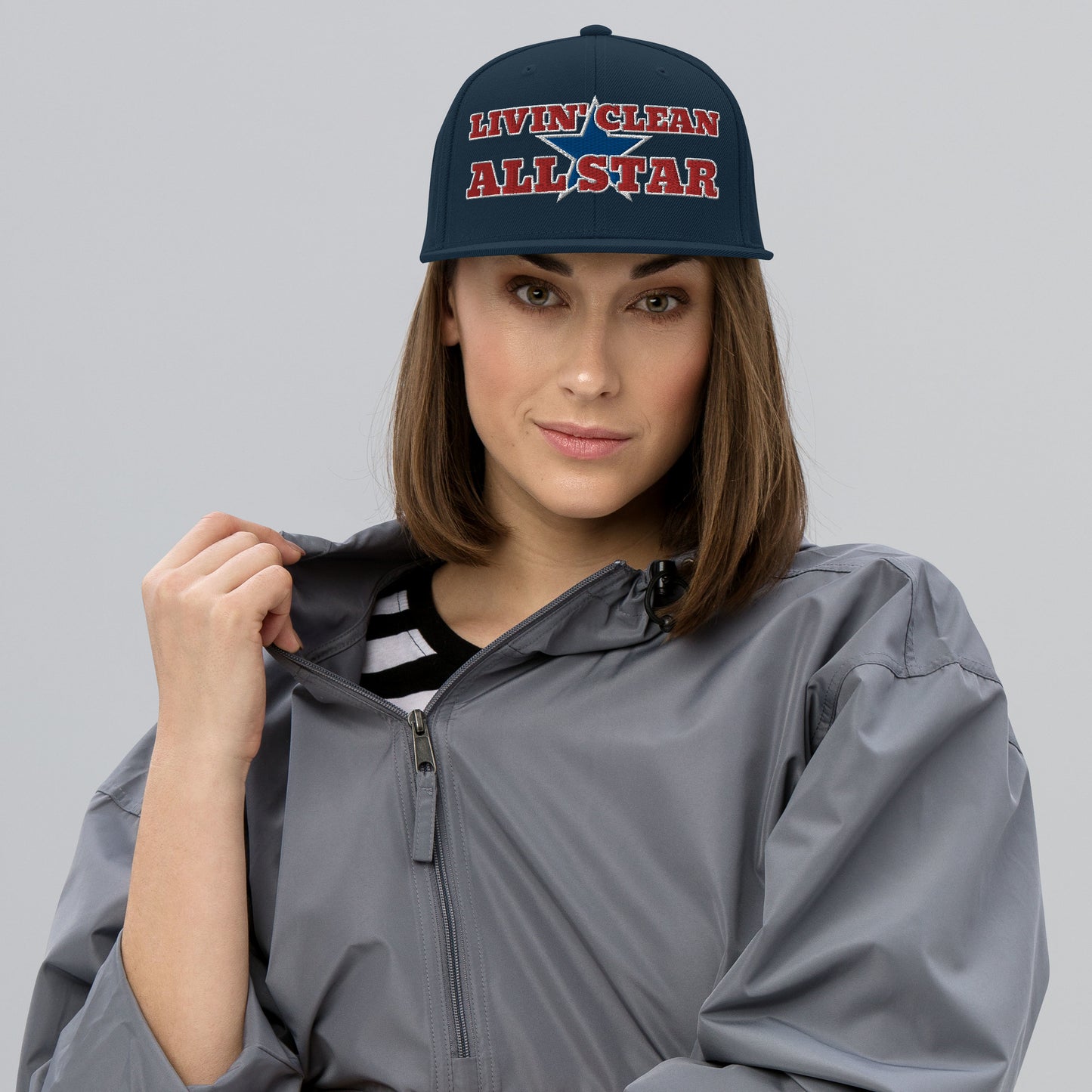 LIVIN' CLEAN ALL STAR- (Embroidered) Snapback Hat
