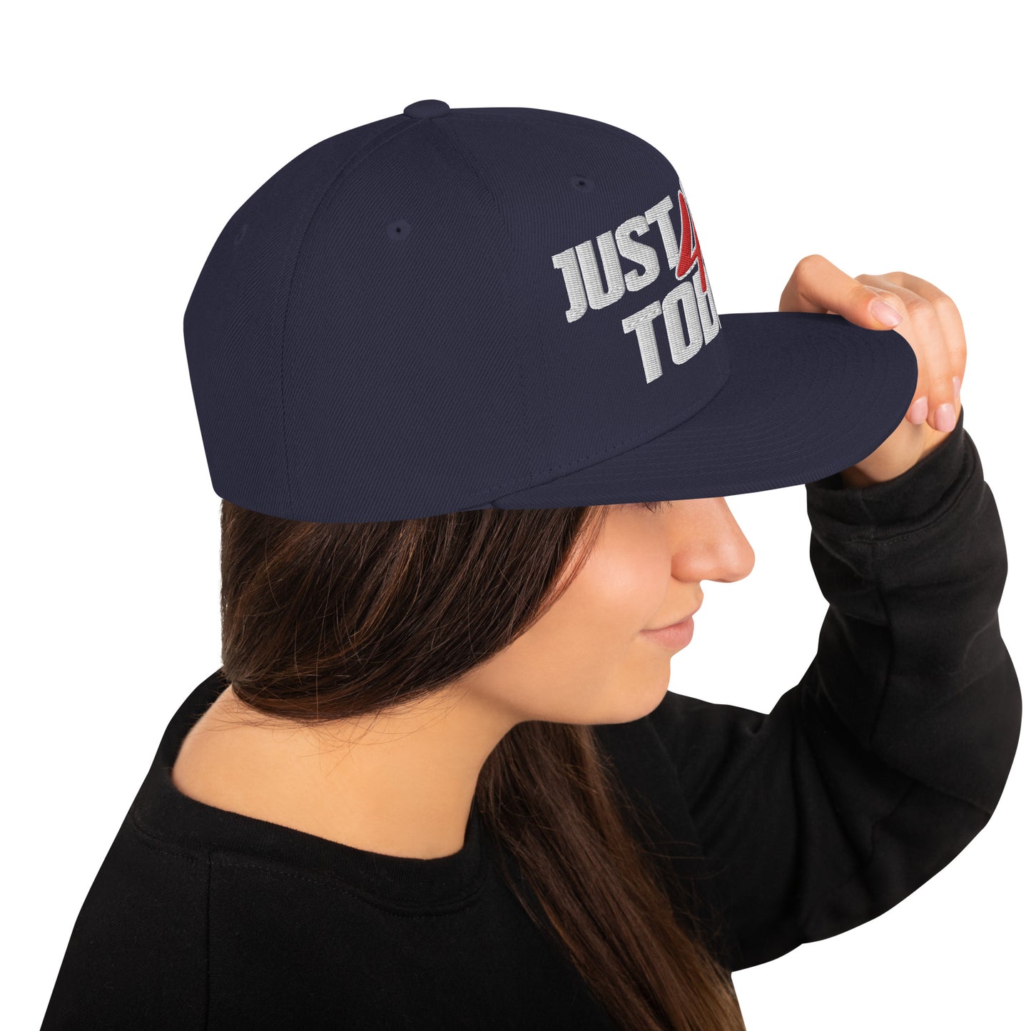 JUST STAY 4 TODAY- (Embroidered White/red) Snapback Hat