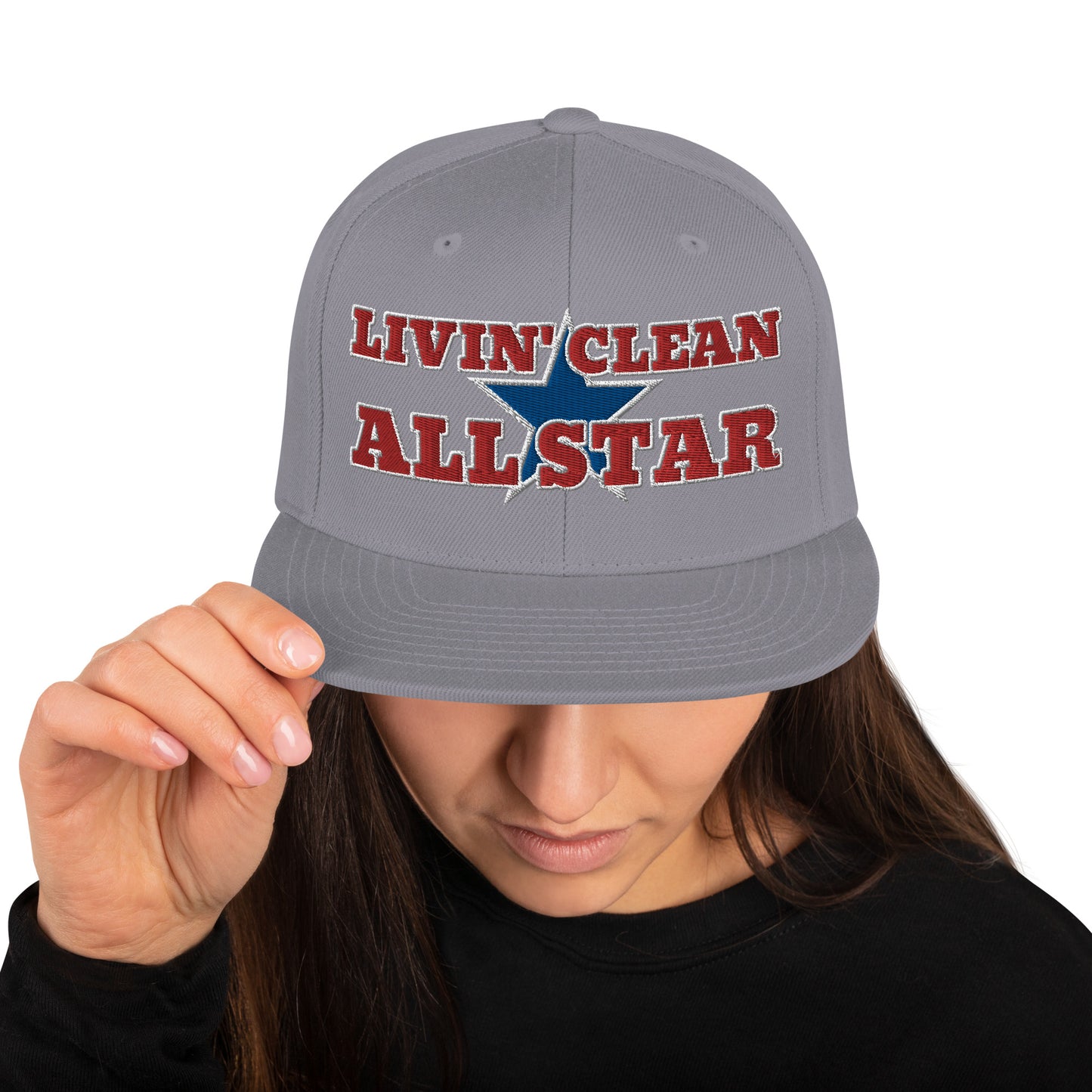 LIVIN' CLEAN ALL STAR- (Embroidered) Snapback Hat