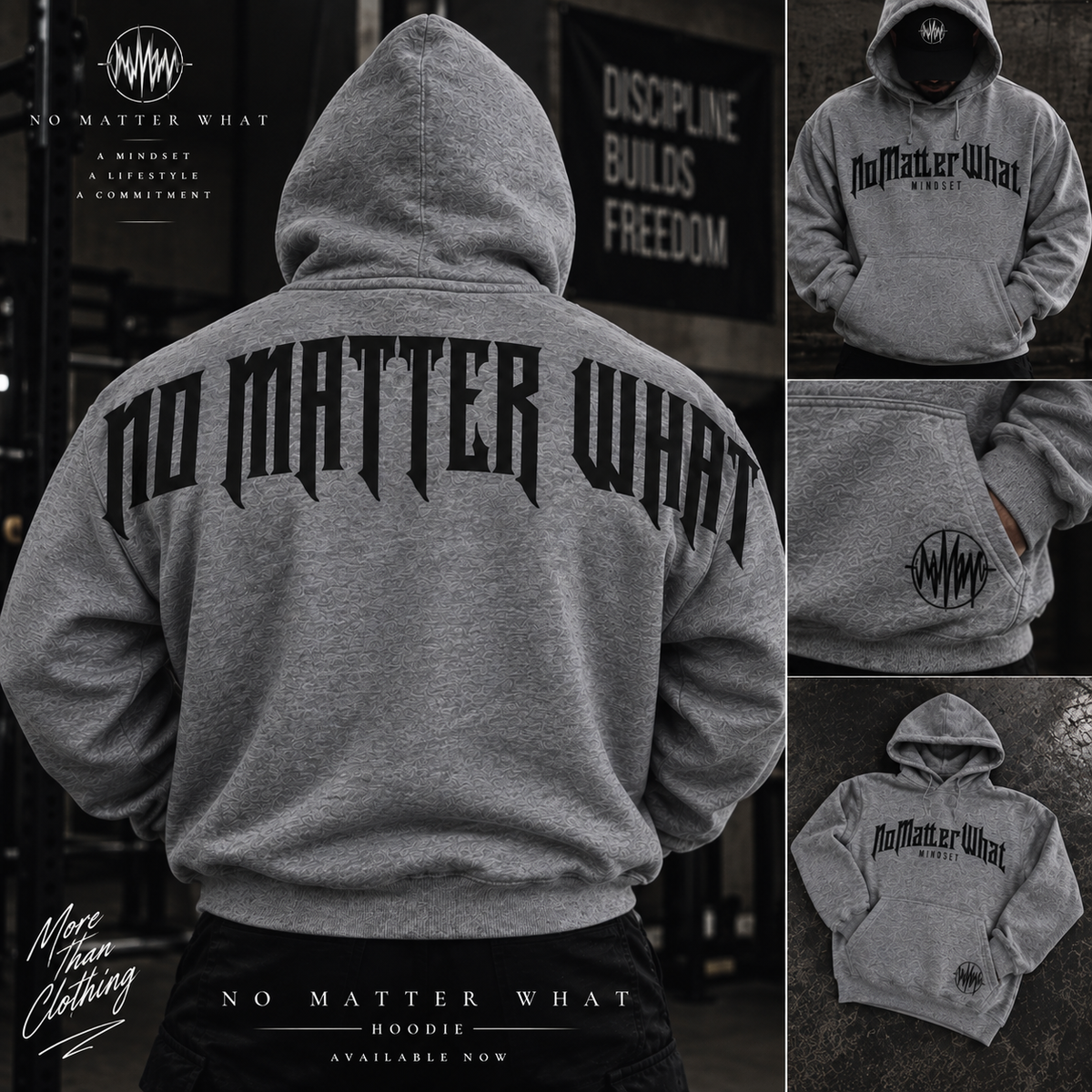 No Matter What Mindset Hoodie – Heather Gray