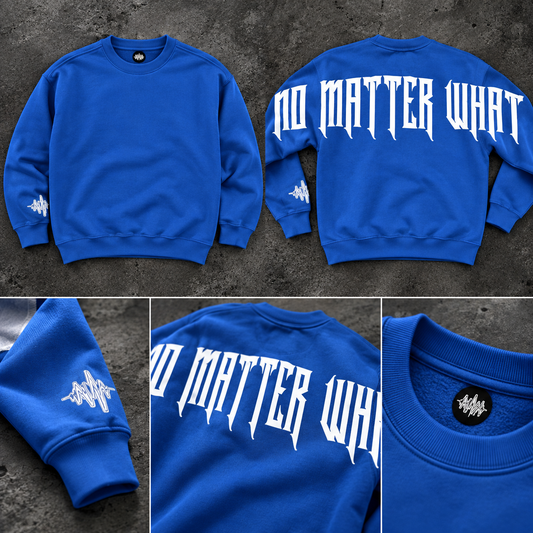 NO MATTER WHAT CREW NECK SWEATER - BLUE