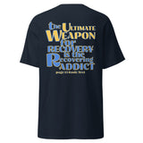 Men's- U.W. RECOVERING ADDICT (Yellow/light blue) classic tee