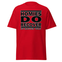 Men's-HOMIES DO RECOVER (Black/white print) classic tee