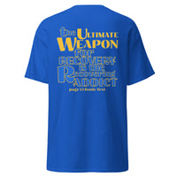 Men's- U.W. RECOVERING ADDICT (Yellow/light blue) classic tee