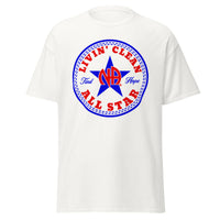 Men's- LIVIN' CLEAN ALL STAR (Blue/red) classic tee