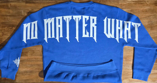 NO MATTER WHAT CREW NECK SWEATER - BLUE