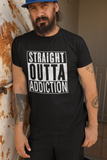 Mens-(Black) Straight Outta Addiction-shortsleeve