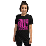 Women's-STRAIGHT OUTTA ADDICTION-(Pink print) Unisex T-Shirt