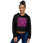 Women's-STAIGHT OUTTA ADDICTION- (Pink print) Crop Hoodie