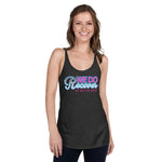 Women's- WE DO RECOVER (Pink/teal blue) Racerback Tank